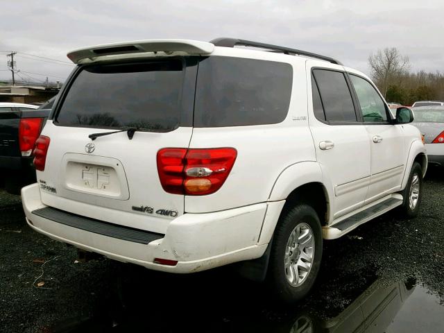 5TDBT48A93S184926 - 2003 TOYOTA SEQUOIA LI WHITE photo 4