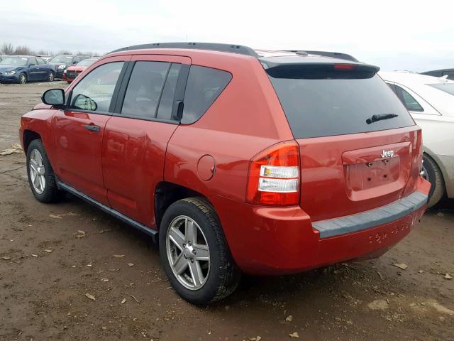 1J8FT47W17D112224 - 2007 JEEP COMPASS RED photo 3