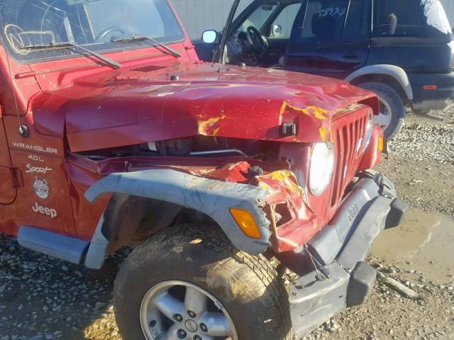 1J4FA49S4YP765826 - 2000 JEEP WRANGLER / RED photo 9