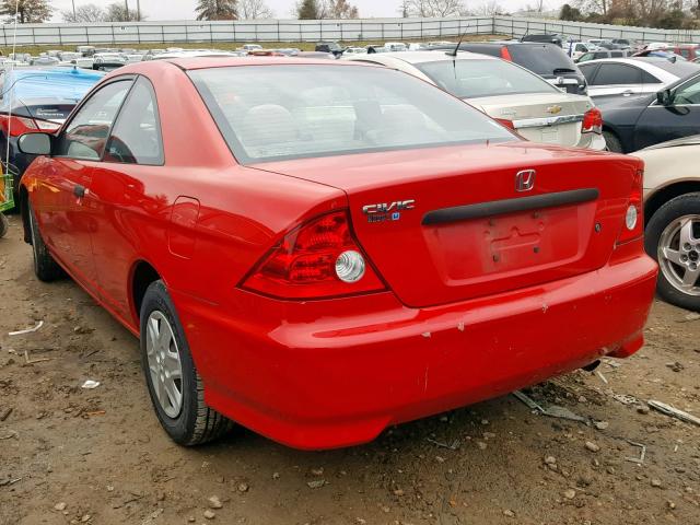 1HGEM221X4L082109 - 2004 HONDA CIVIC DX V RED photo 3