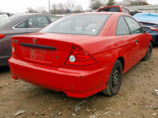 1HGEM221X4L082109 - 2004 HONDA CIVIC DX V RED photo 4