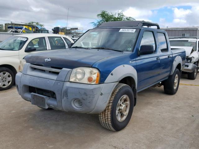 1N6ED27T31C300540 - 2001 NISSAN FRONTIER C BLUE photo 2