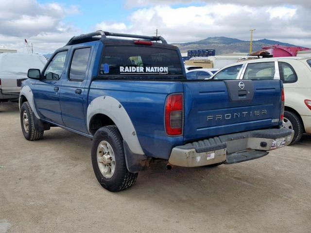 1N6ED27T31C300540 - 2001 NISSAN FRONTIER C BLUE photo 3