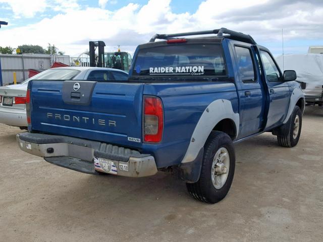 1N6ED27T31C300540 - 2001 NISSAN FRONTIER C BLUE photo 4