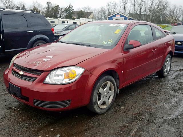 1G1AL15F377107150 - 2007 CHEVROLET COBALT LT MAROON photo 2