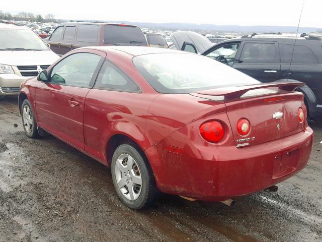 1G1AL15F377107150 - 2007 CHEVROLET COBALT LT MAROON photo 3