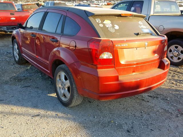 1B3HB48C97D104476 - 2007 DODGE CALIBER SX RED photo 3