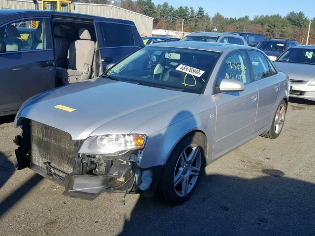 WAUDF78E28A102279 - 2008 AUDI A4 2.0T QU SILVER photo 2