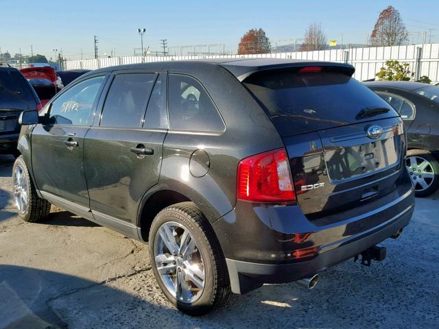 2FMDK3JC7EBA65547 - 2014 FORD EDGE SEL BLACK photo 3