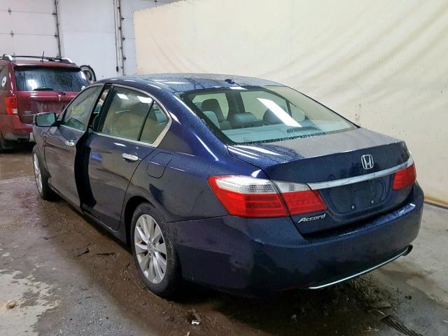 1HGCR2F80DA184384 - 2013 HONDA ACCORD EXL BLUE photo 3