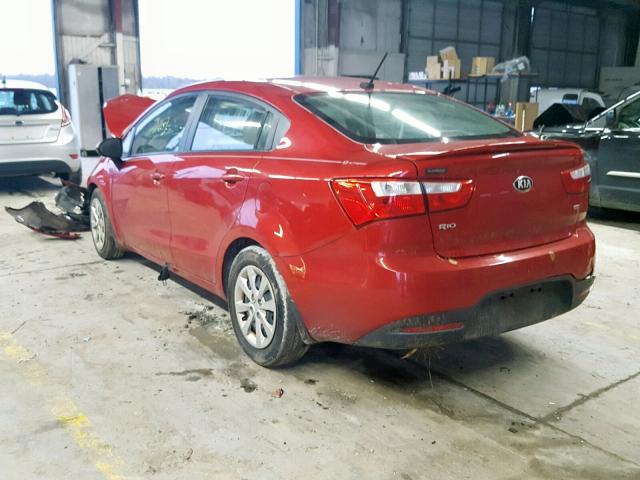 KNADM4A30E6356858 - 2014 KIA RIO LX RED photo 3