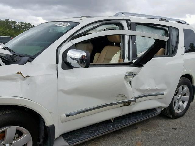 5N1BA0ND2EN611168 - 2014 NISSAN ARMADA SV WHITE photo 9