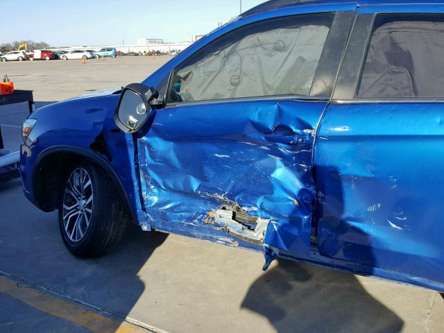 JA4AP4AW0HZ019286 - 2017 MITSUBISHI OUTLANDER BLUE photo 10