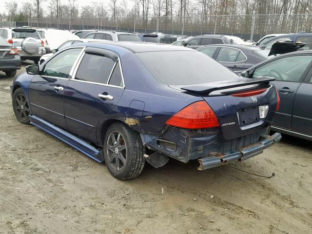 1HGCM56116A153876 - 2006 HONDA ACCORD VAL BLUE photo 3