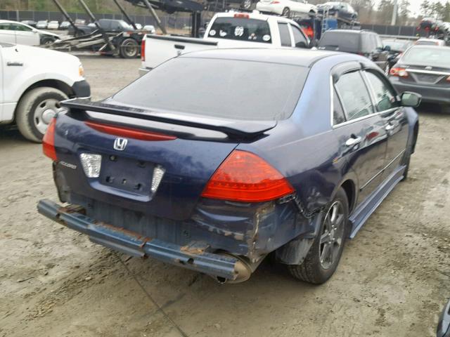 1HGCM56116A153876 - 2006 HONDA ACCORD VAL BLUE photo 4