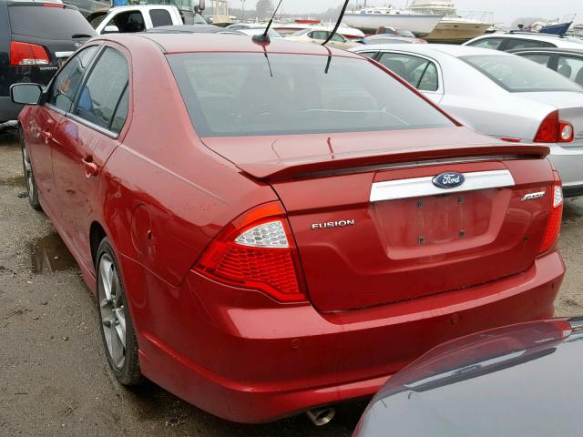 3FAHP0KC3AR144638 - 2010 FORD FUSION SPO RED photo 3