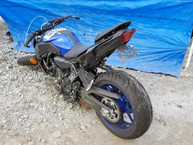 JYARM27E7JA002506 - 2018 YAMAHA MT07 BLUE photo 3