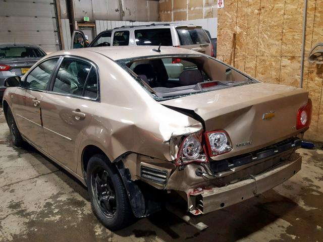 1G1ZG57B884221916 - 2008 CHEVROLET MALIBU LS ოქროსფერი ფოტო 3