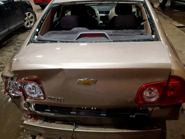 1G1ZG57B884221916 - 2008 CHEVROLET MALIBU LS ოქროსფერი ფოტო 9