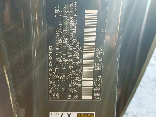 JTLKT324164058156 - 2006 TOYOTA SCION XB Boz foto 10