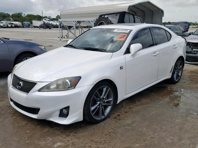 JTHBF5C27B5149060 - 2011 LEXUS IS 250 WHITE photo 2