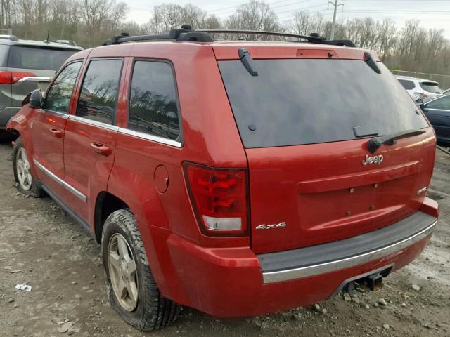 1J4HR58N85C631293 - 2005 JEEP GRAND CHER RED photo 3