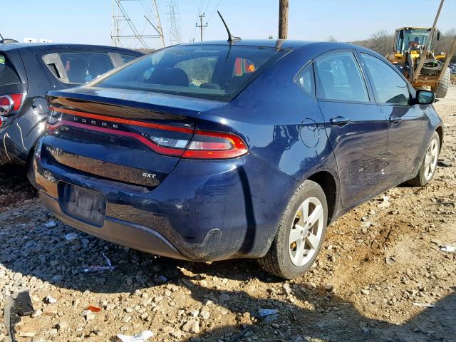 1C3CDFBB4FD226843 - 2015 DODGE DART SXT BLUE photo 4