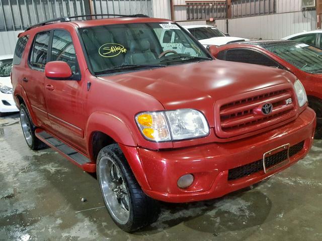 5TDBT48A71S022287 - 2001 TOYOTA SEQUOIA LI RED photo 1