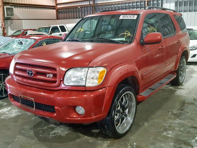 5TDBT48A71S022287 - 2001 TOYOTA SEQUOIA LI RED photo 2