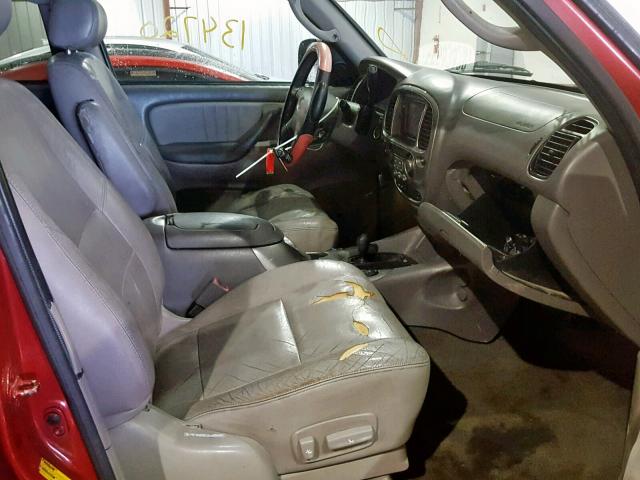 5TDBT48A71S022287 - 2001 TOYOTA SEQUOIA LI RED photo 5