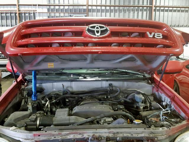 5TDBT48A71S022287 - 2001 TOYOTA SEQUOIA LI RED photo 7