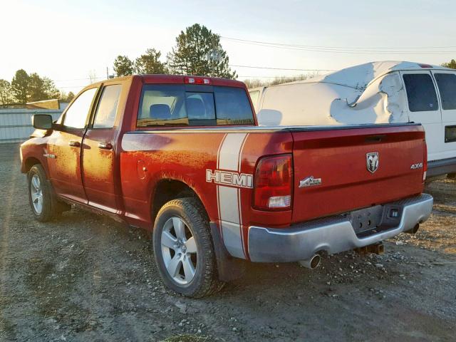 1D7RV1GT3AS113998 - 2010 DODGE RAM 1500 BURGUNDY photo 3