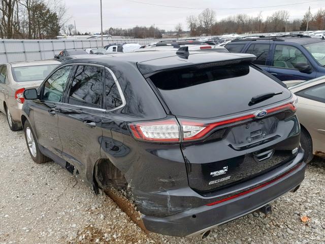 2FMTK4J92FBB72268 - 2015 FORD EDGE SEL BLACK photo 3