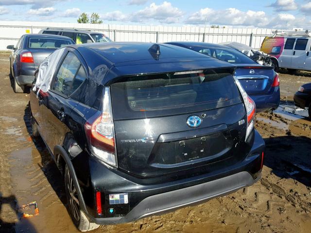 JTDKDTB32J1606398 - 2018 TOYOTA PRIUS C BLACK photo 3