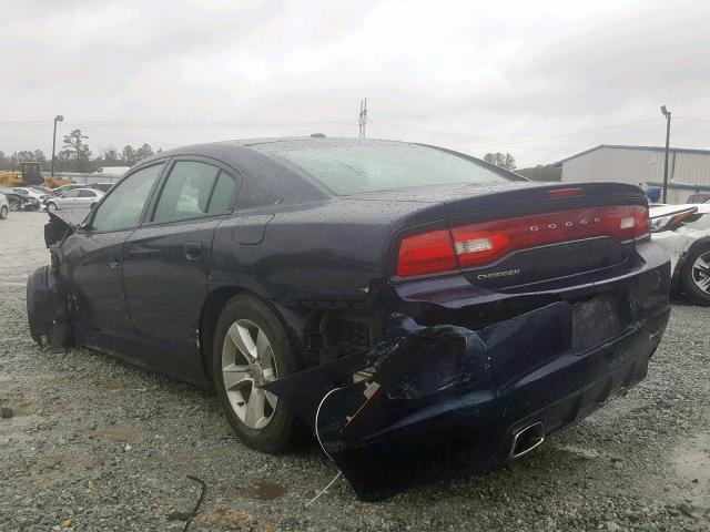 2C3CDXHG2CH247147 - 2012 DODGE CHARGER SX BLUE photo 3