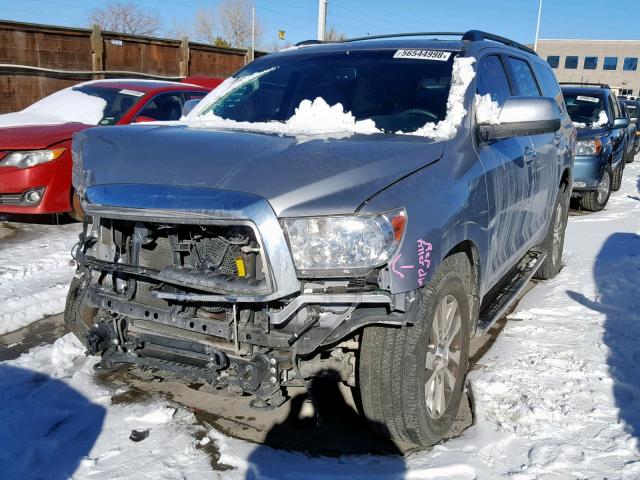 5TDJW5G15ES103952 - 2014 TOYOTA SEQUOIA LI SILVER photo 2