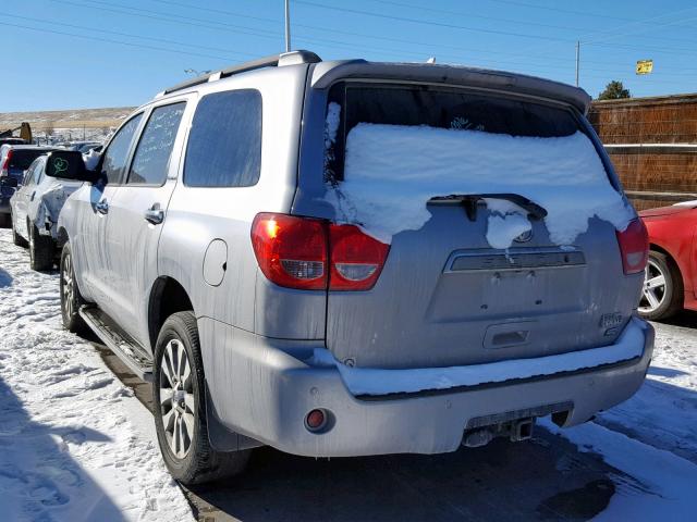 5TDJW5G15ES103952 - 2014 TOYOTA SEQUOIA LI SILVER photo 3