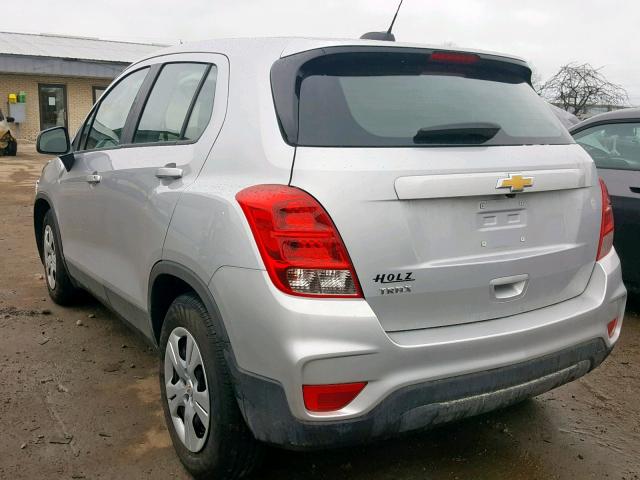 3GNCJKSB5JL328160 - 2018 CHEVROLET TRAX LS SILVER photo 3