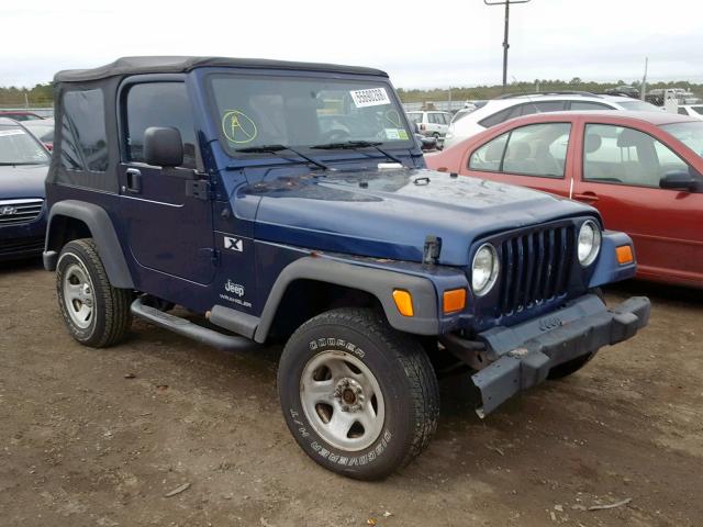 1J4FA39S34P700311 - 2004 JEEP WRANGLER X BLUE photo 1