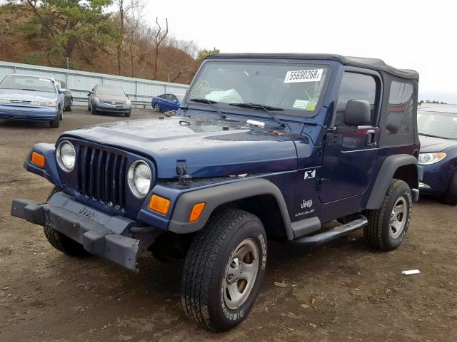 1J4FA39S34P700311 - 2004 JEEP WRANGLER X BLUE photo 2