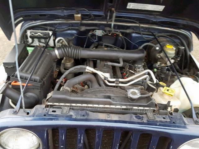 1J4FA39S34P700311 - 2004 JEEP WRANGLER X BLUE photo 7