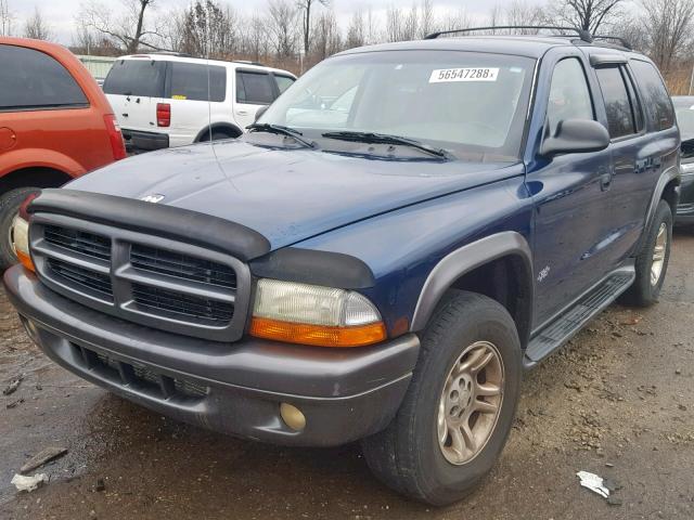 1B4HS38N02F164537 - 2002 DODGE DURANGO SP BLUE photo 2