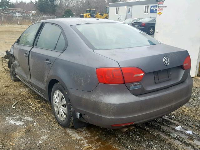 3VW2K7AJ1DM386527 - 2013 VOLKSWAGEN JETTA BASE 灰色 照片 3