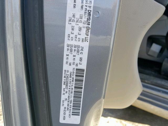 2C4RDGCG9DR686337 - 2013 DODGE GRAND CARA GRAY photo 10