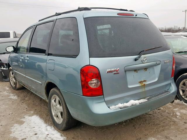 JM3LW28A730363816 - 2003 MAZDA MPV WAGON BLUE photo 3