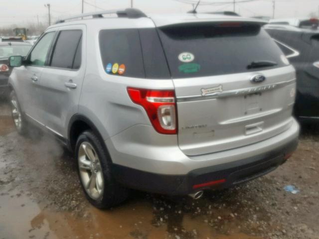 1FM5K7F88FGB42310 - 2015 FORD EXPLORER L SILVER photo 3