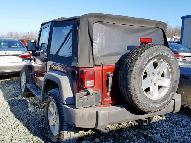 1J4AA2D14AL119776 - 2010 JEEP WRANGLER S BURGUNDY photo 3