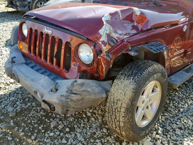 1J4AA2D14AL119776 - 2010 JEEP WRANGLER S BURGUNDY photo 9