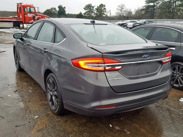 3FA6P0G7XJR153100 - 2018 FORD FUSION S GRAY photo 3