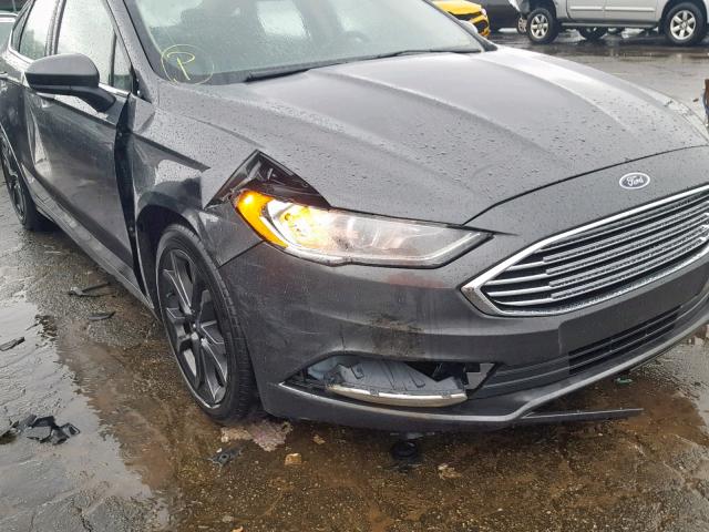 3FA6P0G7XJR153100 - 2018 FORD FUSION S GRAY photo 9
